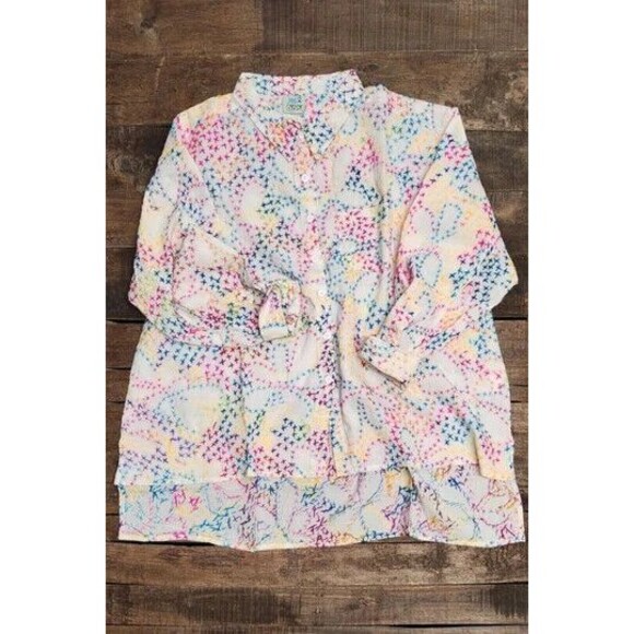 Jaded Gypsy Splash Of Color Embroidered Top - Sunshine - Picture 2 of 4